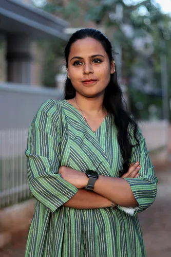 Green Striped Flared Kurti